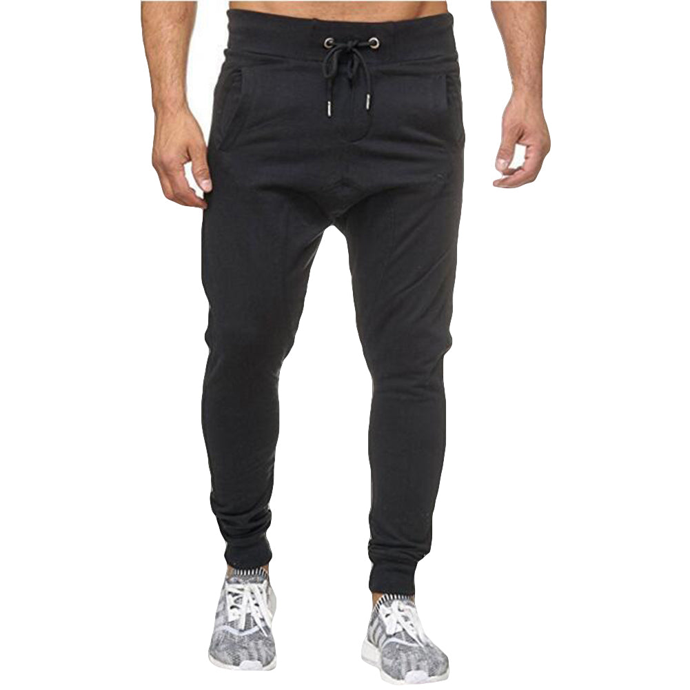 Leisure Sports Drawstring Long Pants Men Jogging Gym Loose Trousers Sweatpants