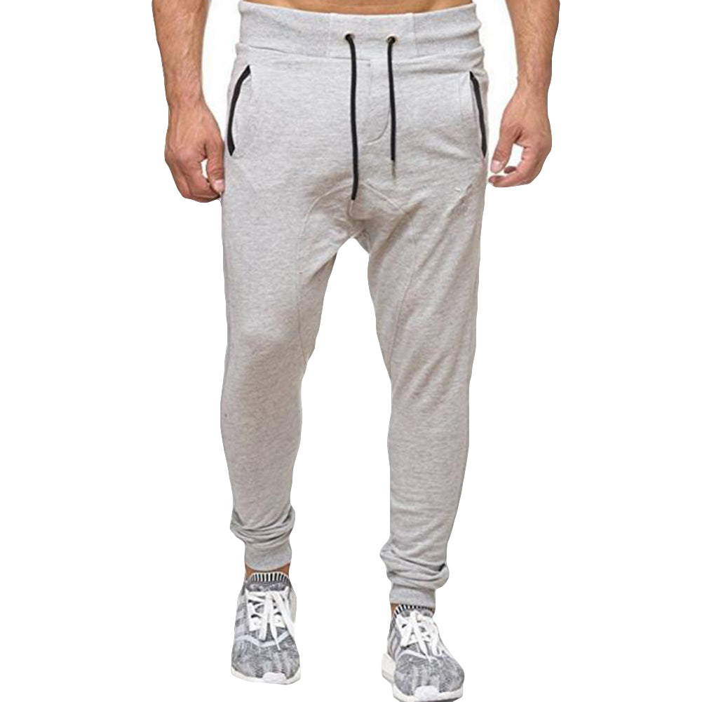 Leisure Sports Drawstring Long Pants Men Jogging Gym Loose Trousers Sweatpants