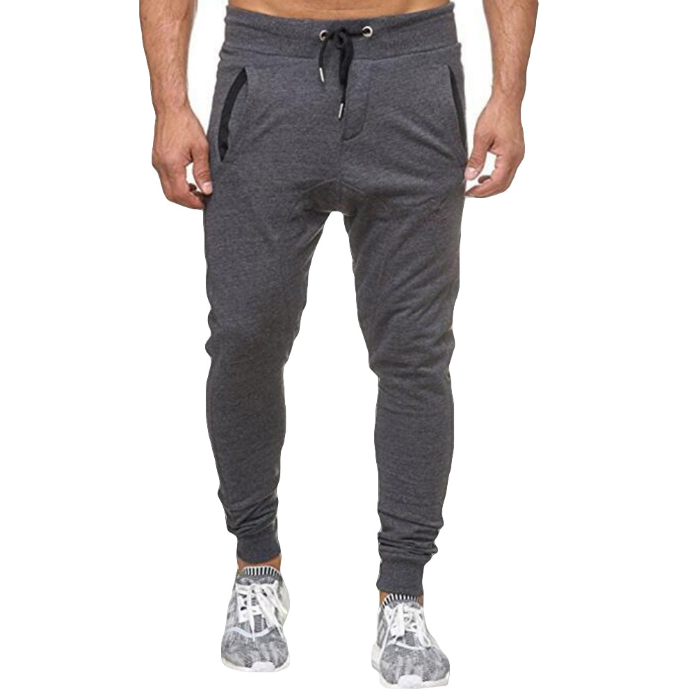 Leisure Sports Drawstring Long Pants Men Jogging Gym Loose Trousers Sweatpants
