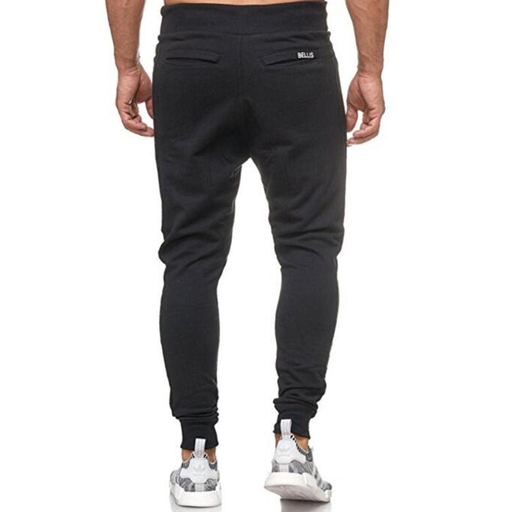 Leisure Sports Drawstring Long Pants Men Jogging Gym Loose Trousers Sweatpants