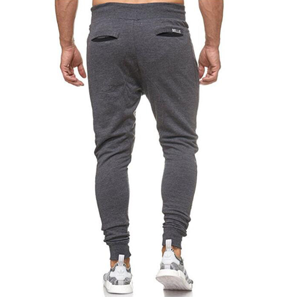 Leisure Sports Drawstring Long Pants Men Jogging Gym Loose Trousers Sweatpants