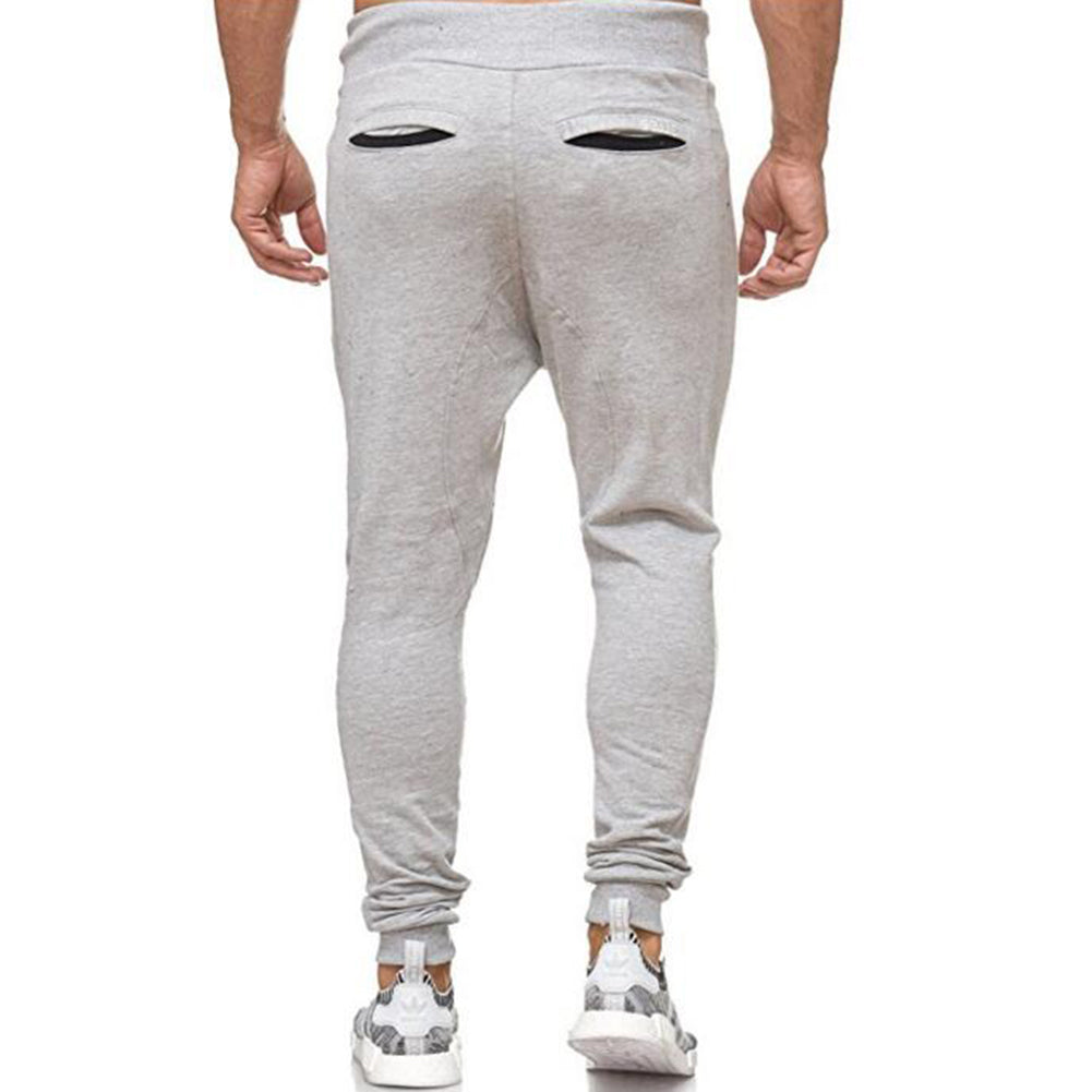 Leisure Sports Drawstring Long Pants Men Jogging Gym Loose Trousers Sweatpants