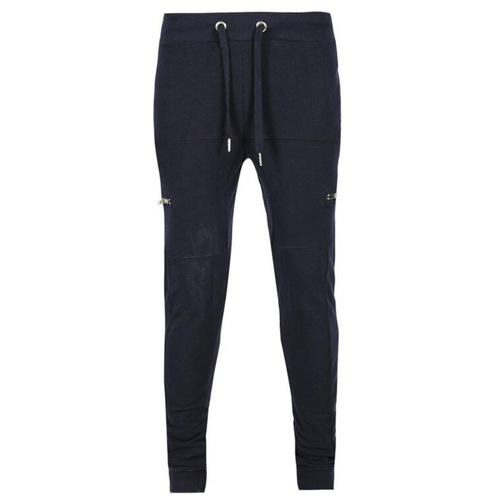 Men Casual Zippered Sweatpants Jogger Sport Trousers Drawstring Hip-hop Pants