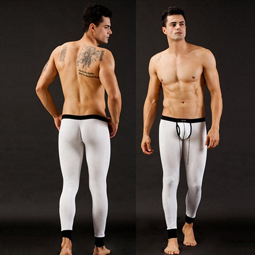 Men's Fashion Sexy U Convex Pouch  Skinny Long Pants Thermal Underwear Leggings
