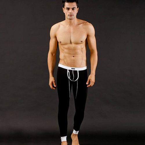 Men's Fashion Sexy U Convex Pouch  Skinny Long Pants Thermal Underwear Leggings