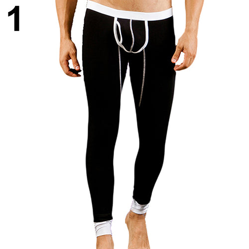 Men's Fashion Sexy U Convex Pouch  Skinny Long Pants Thermal Underwear Leggings