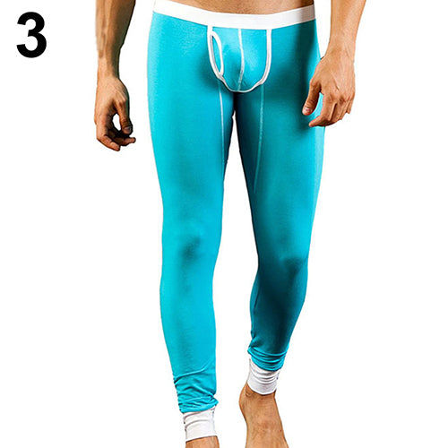 Men's Fashion Sexy U Convex Pouch  Skinny Long Pants Thermal Underwear Leggings