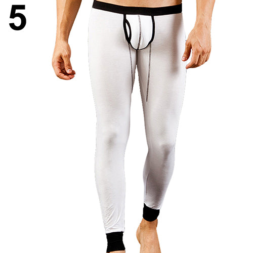Men's Fashion Sexy U Convex Pouch  Skinny Long Pants Thermal Underwear Leggings