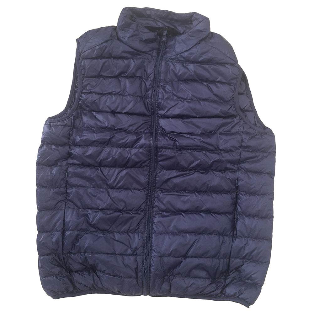 Men's Fashion Warm Stand Collar Sleeveless Nylon Jacket Thicken Vest Waistcoat