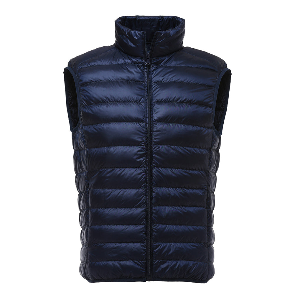 Men's Fashion Warm Stand Collar Sleeveless Nylon Jacket Thicken Vest Waistcoat