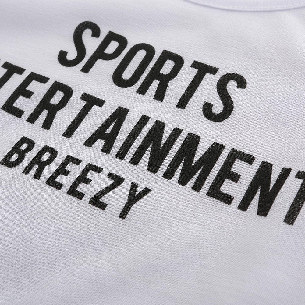 Letters Design Sleeveless Round Neck Men Sport Fitness Running Summer Vest Top