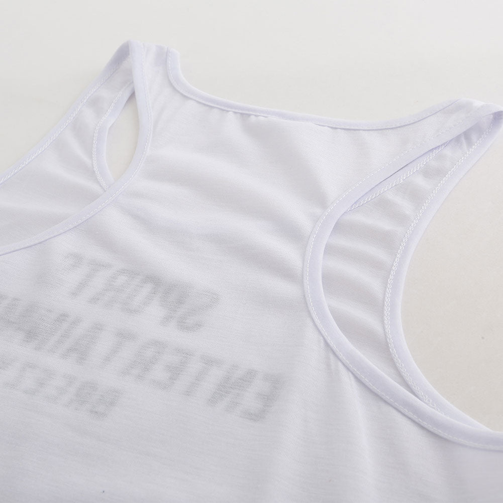 Letters Design Sleeveless Round Neck Men Sport Fitness Running Summer Vest Top