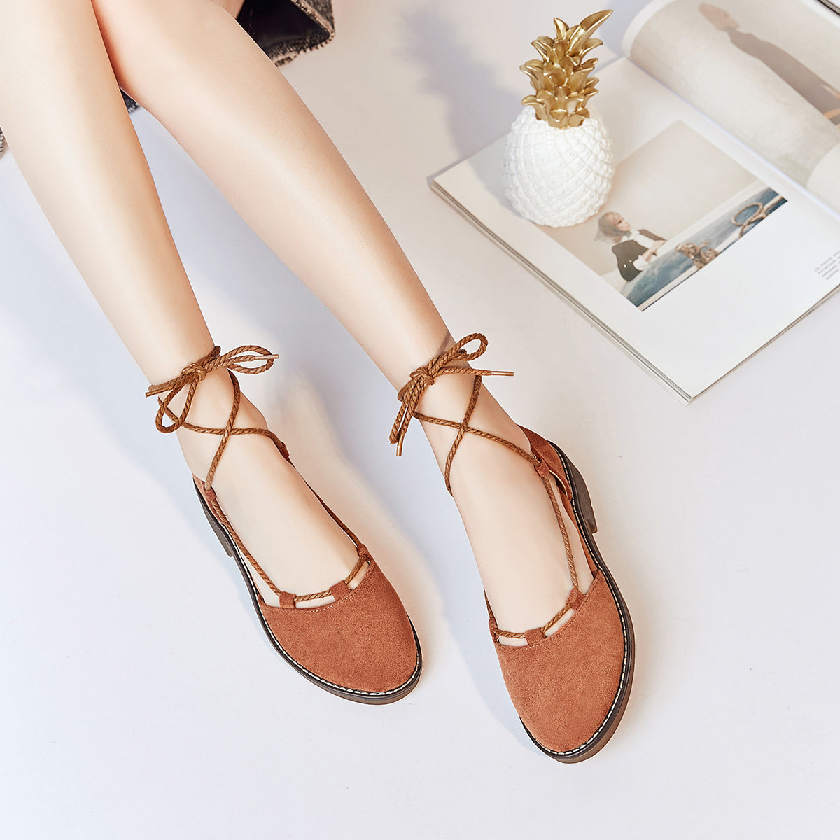 Sweet Spring Flat Bottom Ribbon Sandals