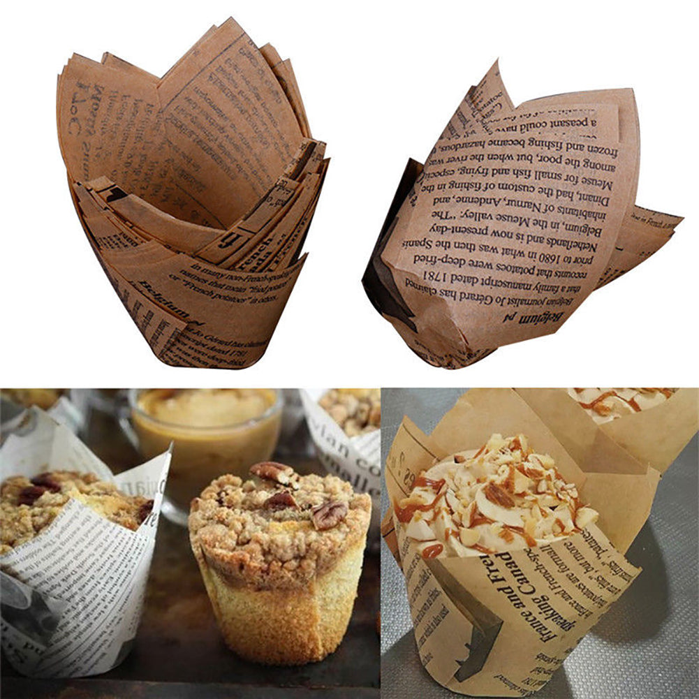 50Pcs Cup Shape Anti-Oil Muffin Cupcake Liner Paper Holder Kitchen Baking Tool