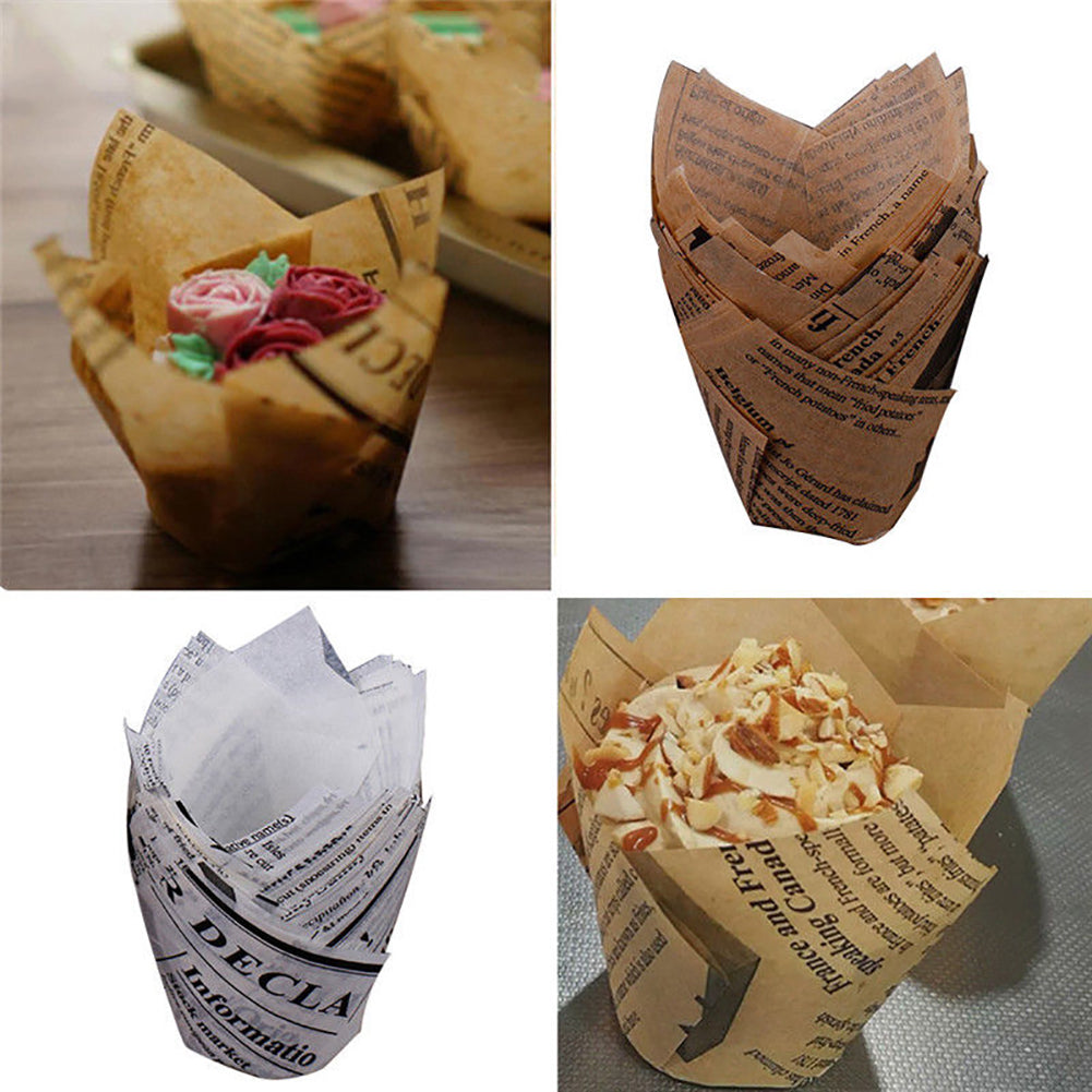 50Pcs Cup Shape Anti-Oil Muffin Cupcake Liner Paper Holder Kitchen Baking Tool