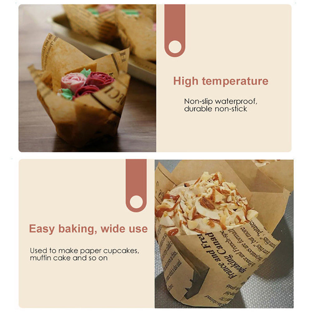 50Pcs Cup Shape Anti-Oil Muffin Cupcake Liner Paper Holder Kitchen Baking Tool