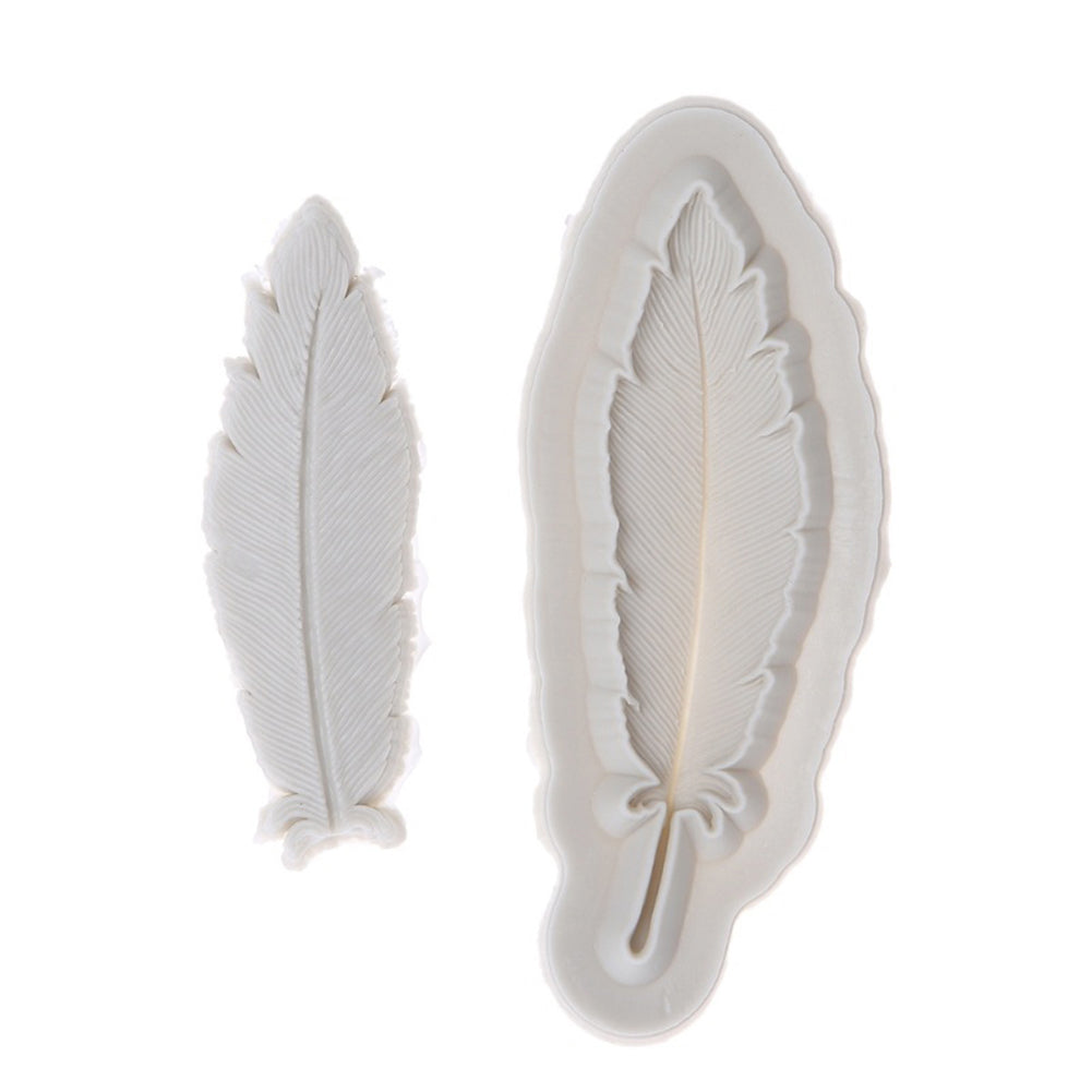 2Pcs/Set DIY Feather Silicone Mold Fondant Cake Chocolate Decorating Baking Tool