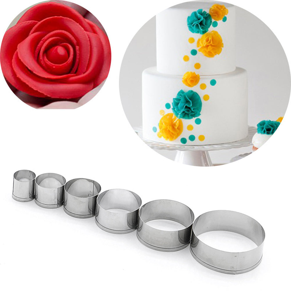 6Pcs/Set Round Shape Fondant Baking Mold Biscuit Cookie Cake Decorative Cutter