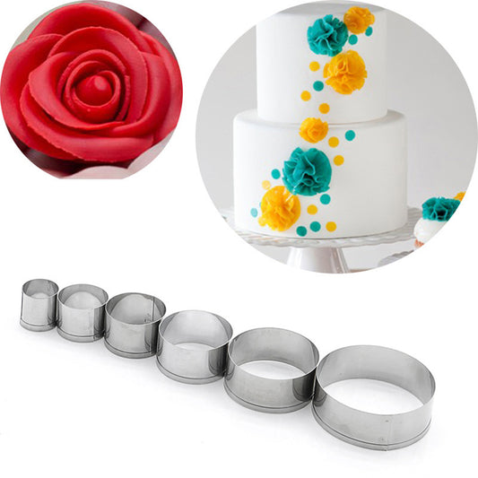 6Pcs/Set Round Shape Fondant Baking Mold Biscuit Cookie Cake Decorative Cutter