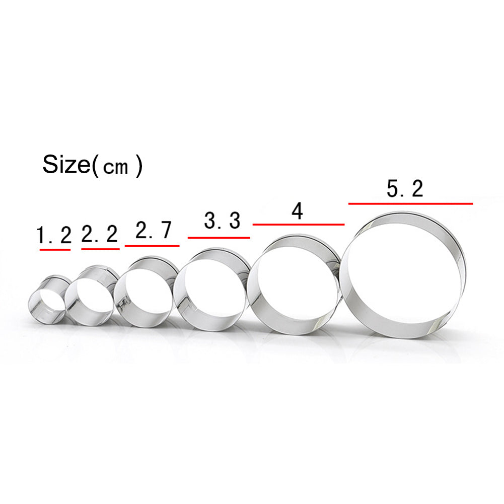 6Pcs/Set Round Shape Fondant Baking Mold Biscuit Cookie Cake Decorative Cutter
