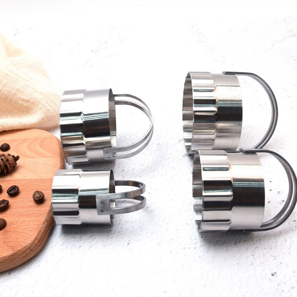 4Pcs Wave Shape Cookie Cutter Stainless Steel Cake Biscuit Fondant DIY Mold Tool