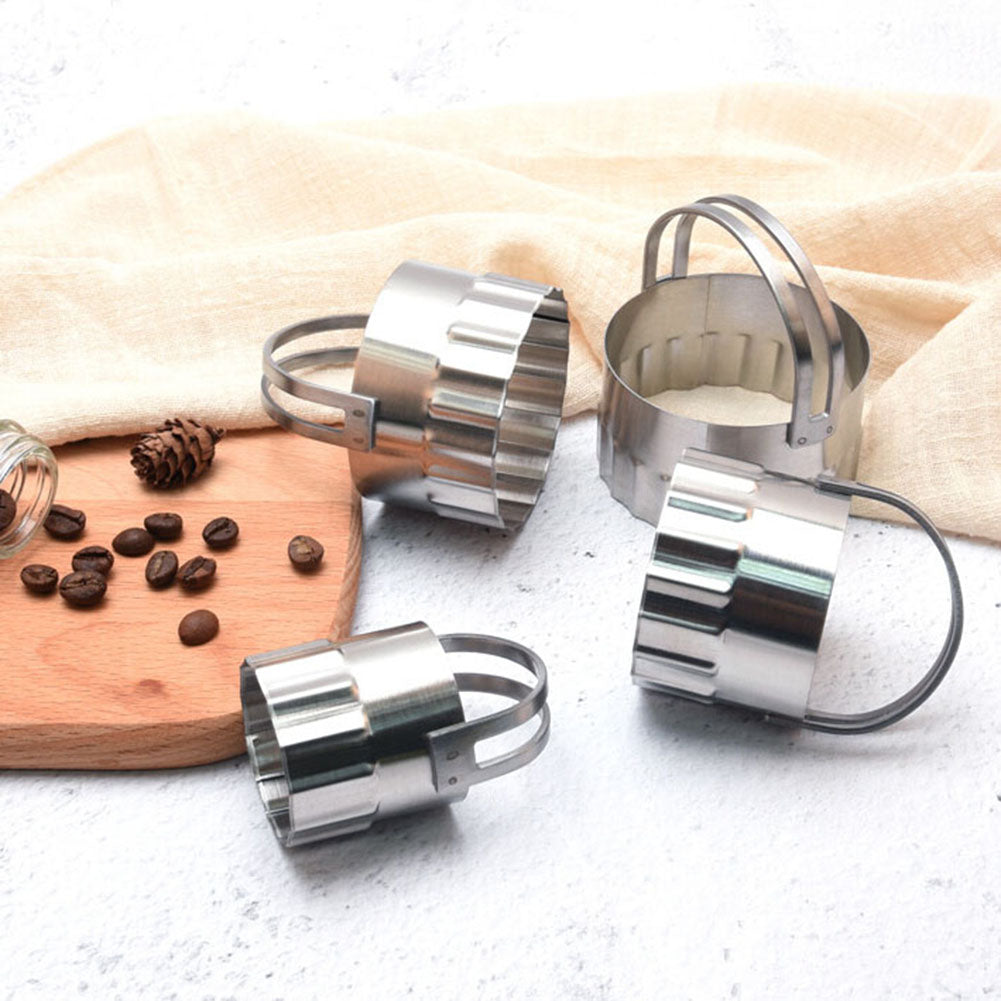 4Pcs Wave Shape Cookie Cutter Stainless Steel Cake Biscuit Fondant DIY Mold Tool