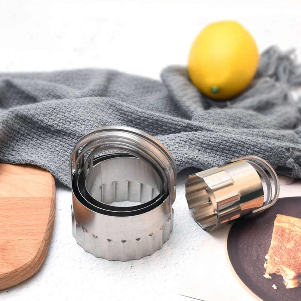 4Pcs Wave Shape Cookie Cutter Stainless Steel Cake Biscuit Fondant DIY Mold Tool