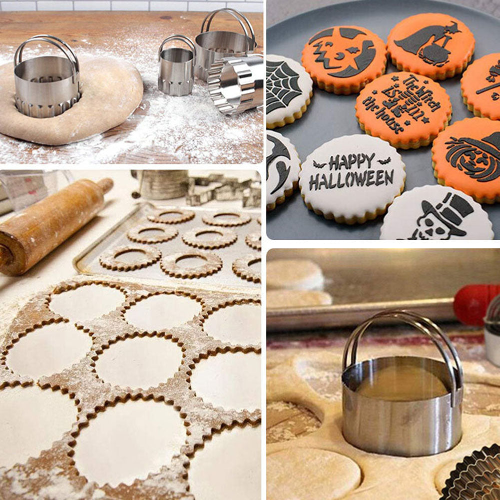 4Pcs Wave Shape Cookie Cutter Stainless Steel Cake Biscuit Fondant DIY Mold Tool