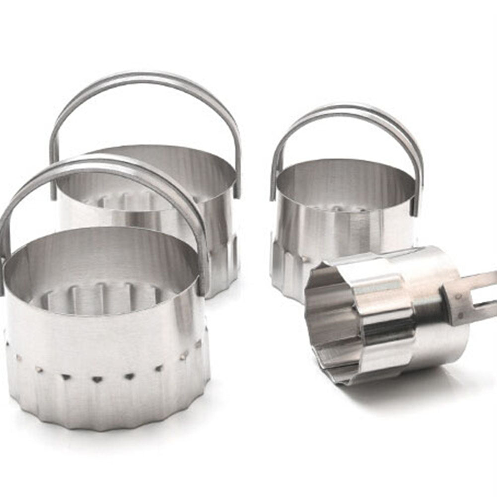 4Pcs Wave Shape Cookie Cutter Stainless Steel Cake Biscuit Fondant DIY Mold Tool