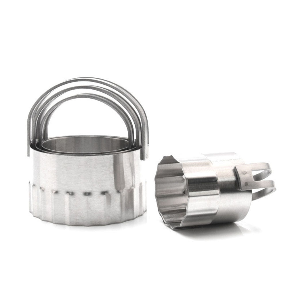 4Pcs Wave Shape Cookie Cutter Stainless Steel Cake Biscuit Fondant DIY Mold Tool