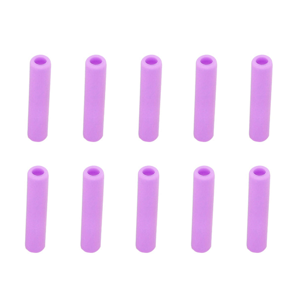 10Pcs 6mm Silicone Reusable Straw Mate Sleeve Drink Teeth Shockproof Protector