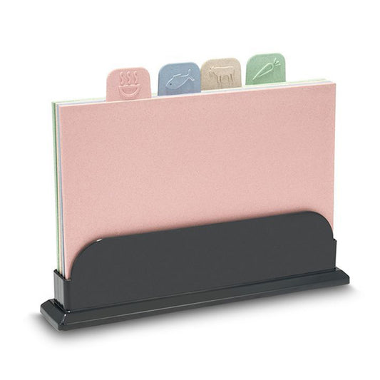 4Pcs Wheat Straw Non-slip Cutting Board Rectangle Chopping Block with Holder