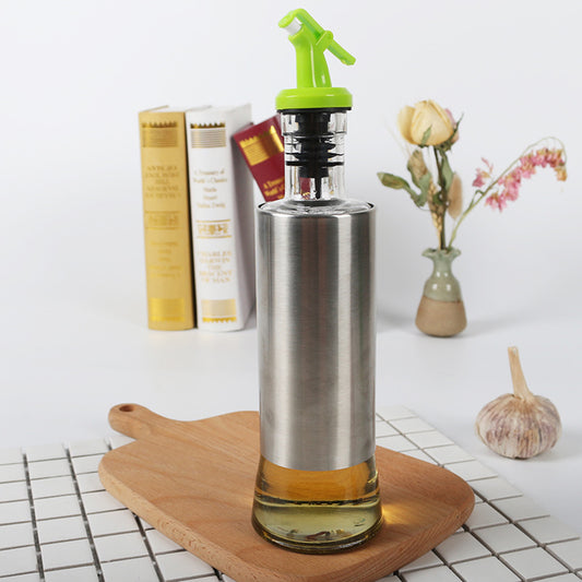 300ml Leakproof Stainless Steel Oil Vinegar Bottle Dispenser Cruet Kitchen Tool