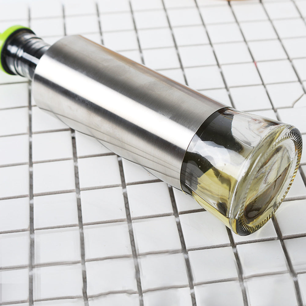 300ml Leakproof Stainless Steel Oil Vinegar Bottle Dispenser Cruet Kitchen Tool