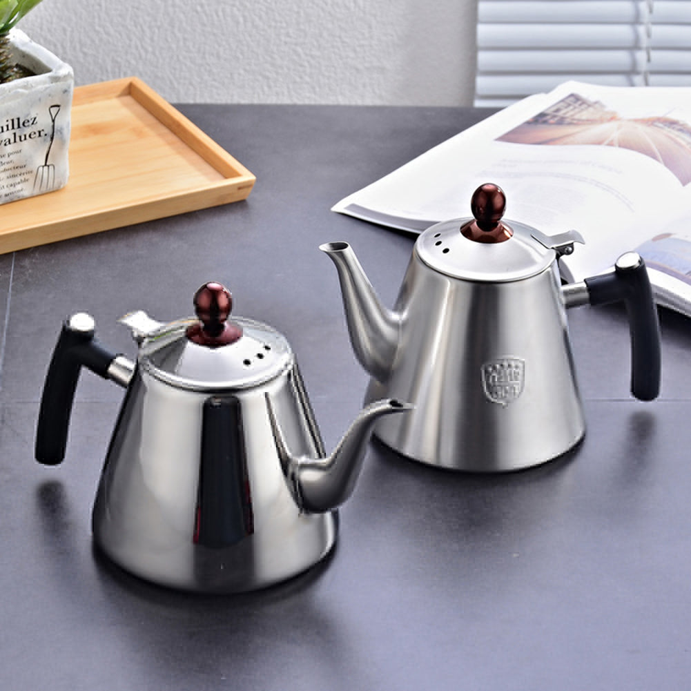 1.2L Stainless Steel Kitchen Brew Tea Coffee Pot Handle Induction Cooker Kettle