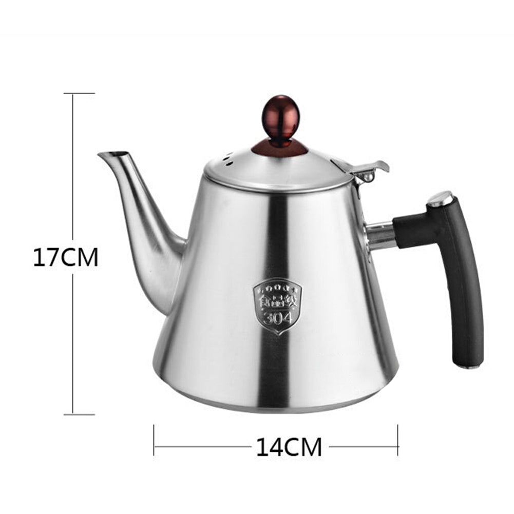 1.2L Stainless Steel Kitchen Brew Tea Coffee Pot Handle Induction Cooker Kettle