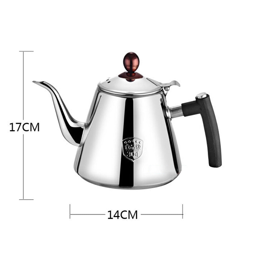 1.2L Stainless Steel Kitchen Brew Tea Coffee Pot Handle Induction Cooker Kettle