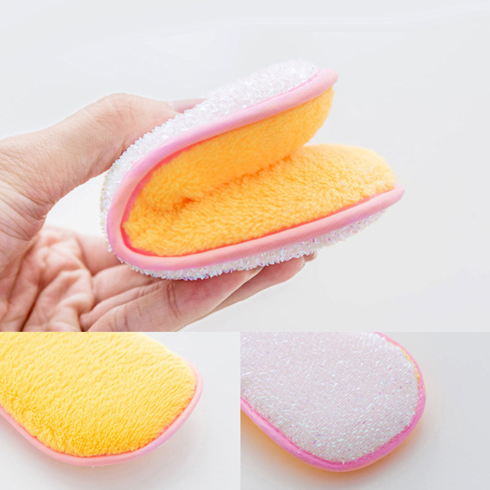 1/6Pcs Household Kitchen Cleaning Pad Dish Washing Cloth Sponge Scourer Brush