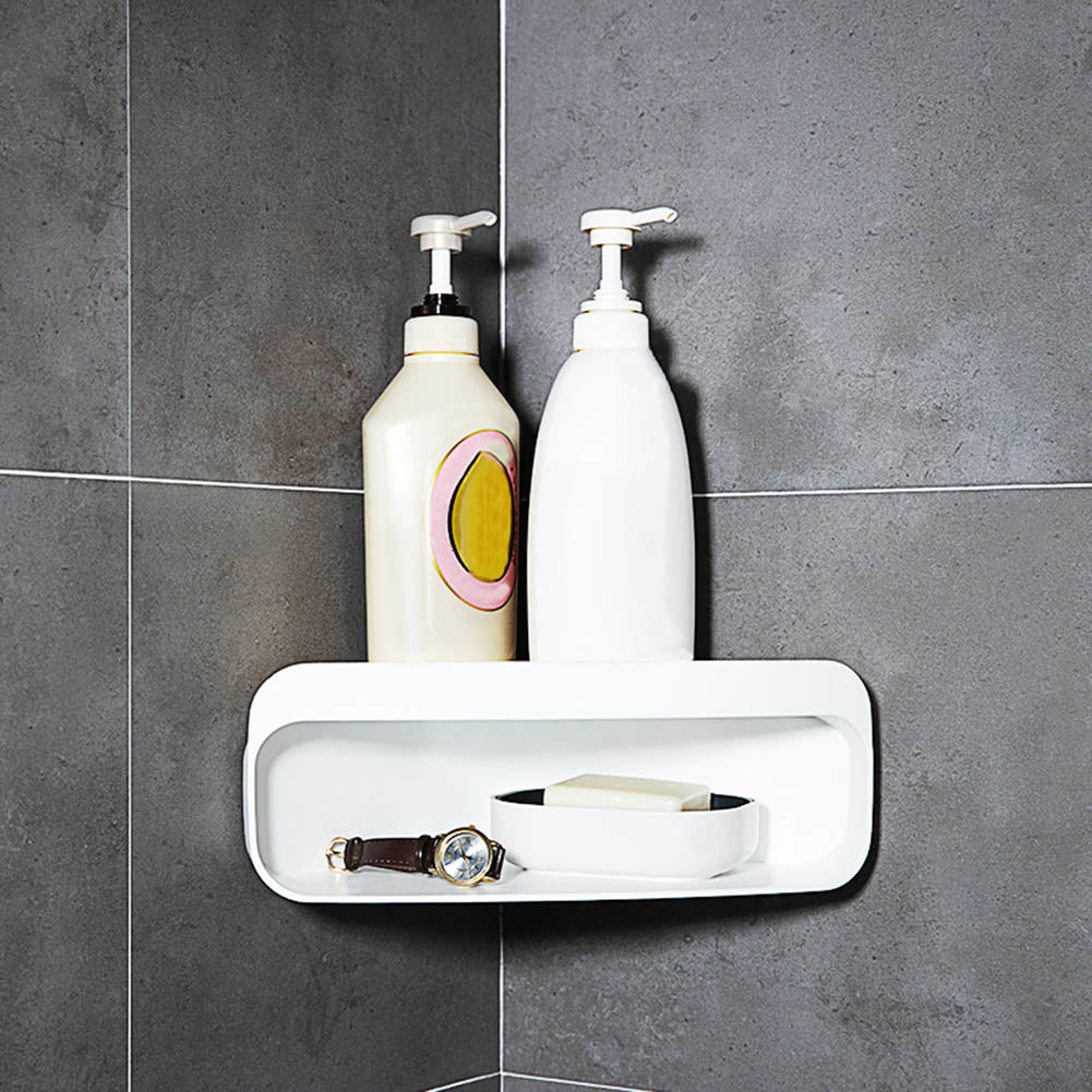 Double Layer Triangle Wall Corner Plastic Bathroom Storage Shelf Rack Home Decor