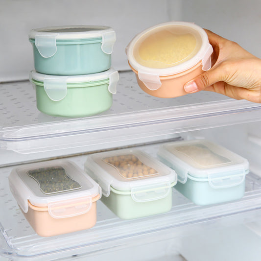 Round/Rectangle Kitchen Organizer Food Storage Container Seal Crisper Lunch Box