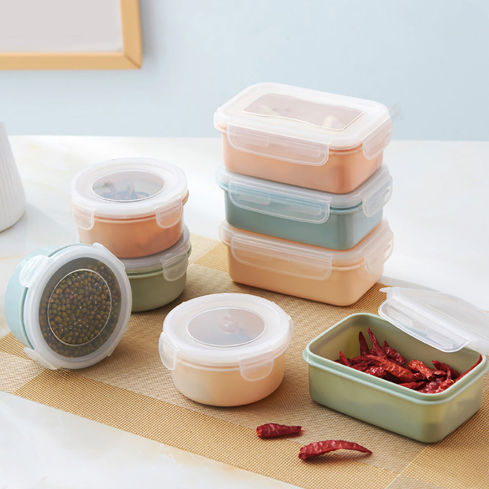 Round/Rectangle Kitchen Organizer Food Storage Container Seal Crisper Lunch Box