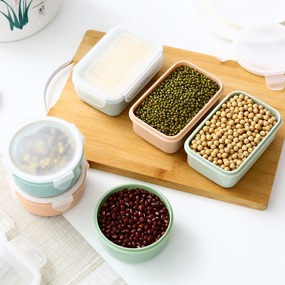 Round/Rectangle Kitchen Organizer Food Storage Container Seal Crisper Lunch Box