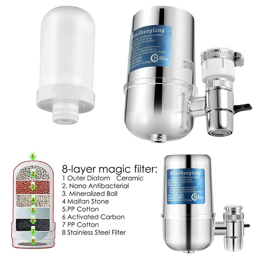 Tap Faucet Water Filter Purifier System Kitchen Mount Cleaner Home Cleaning Tool