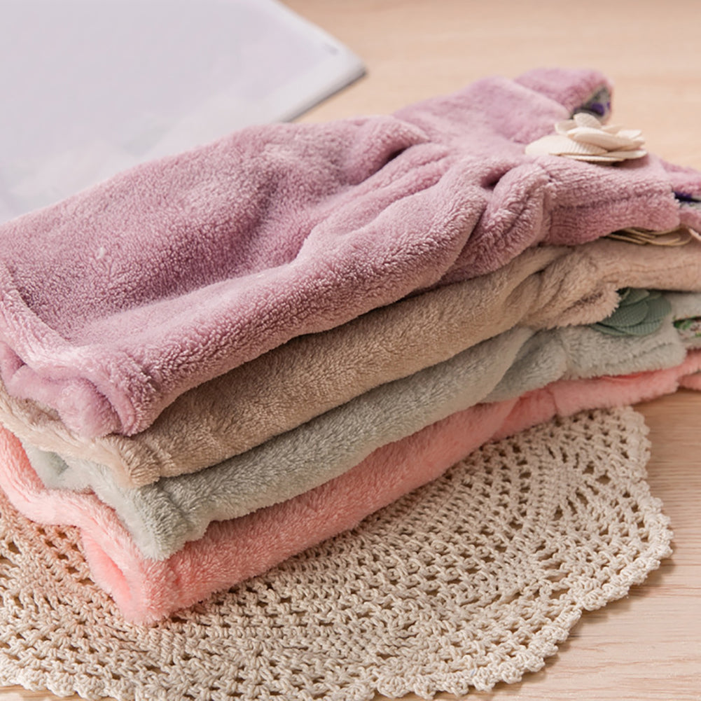 Lovely Dress Super Absorbent Coral Velvet Bathroom Kitchen Hanger Hand Towel