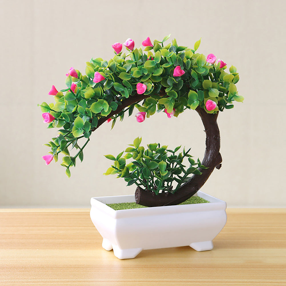 Artificial Plant Bonsai Fake Flower Potted Ornament Home Hotel Garden Decor Gift