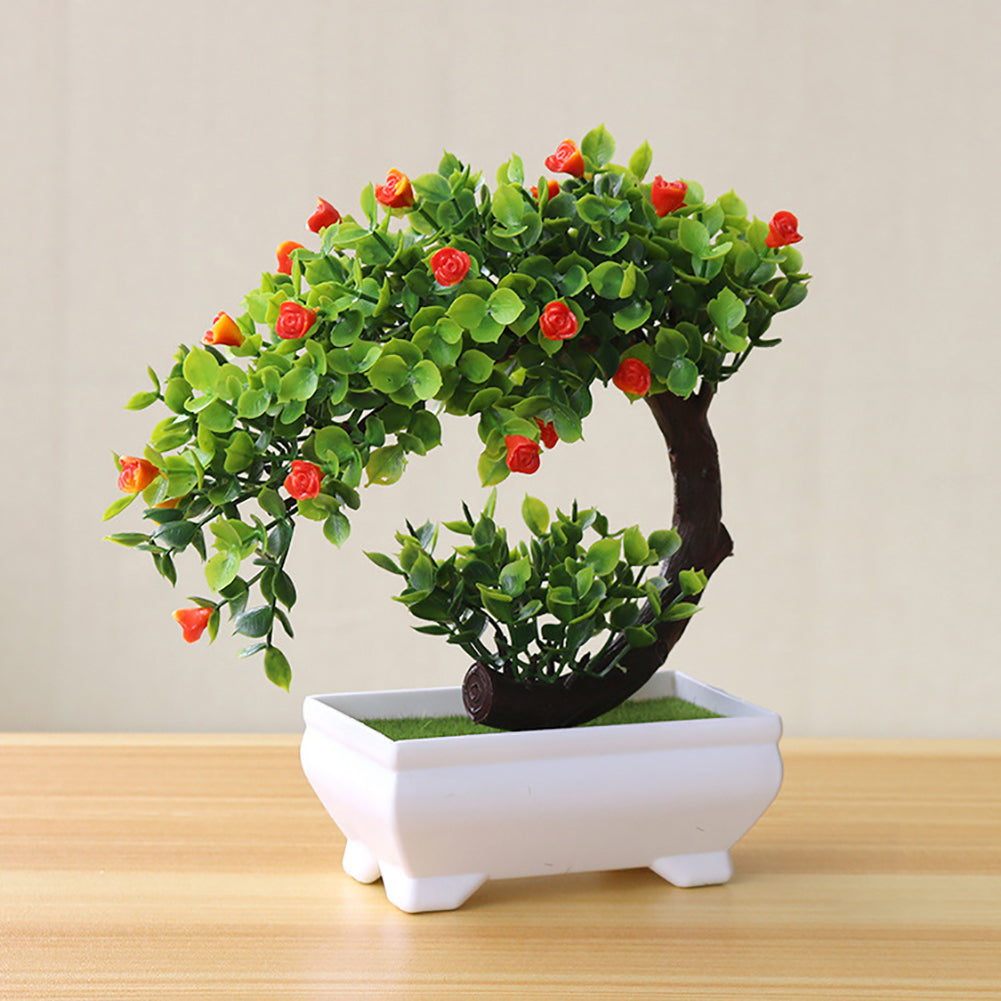 Artificial Plant Bonsai Fake Flower Potted Ornament Home Hotel Garden Decor Gift