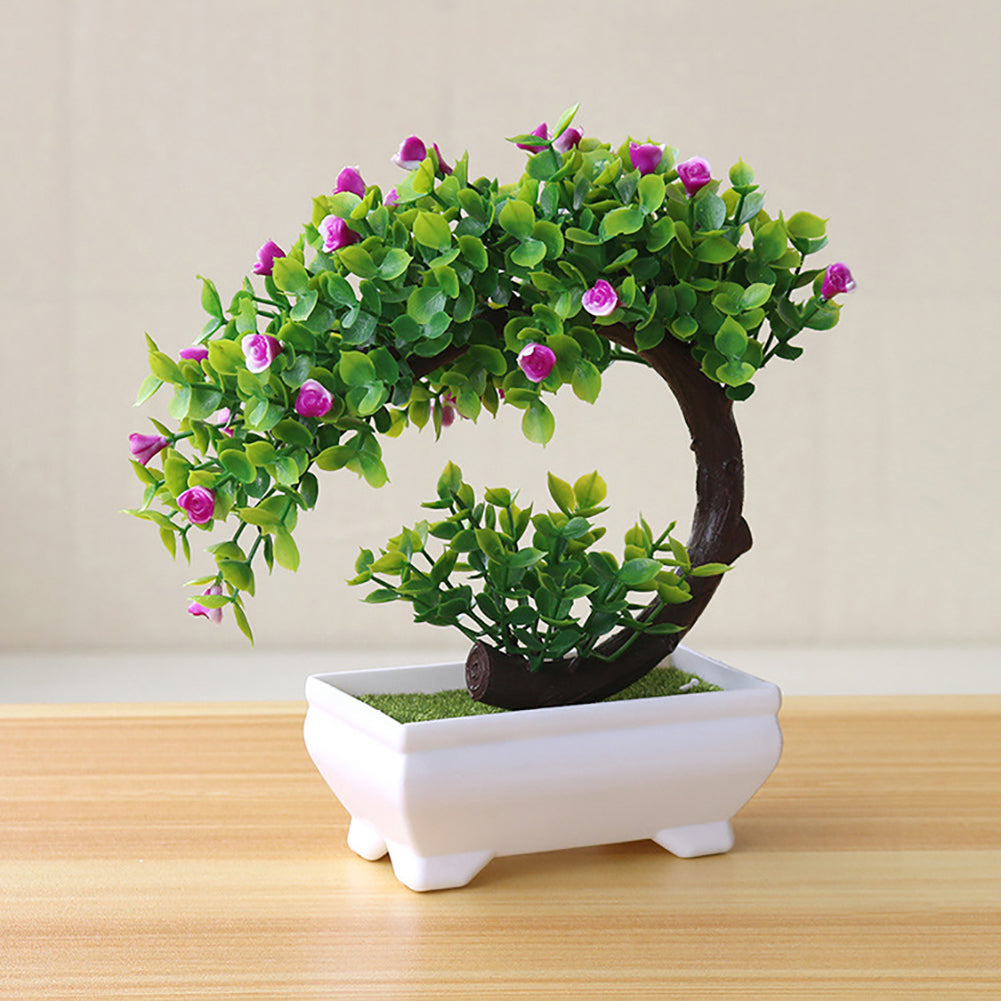 Artificial Plant Bonsai Fake Flower Potted Ornament Home Hotel Garden Decor Gift