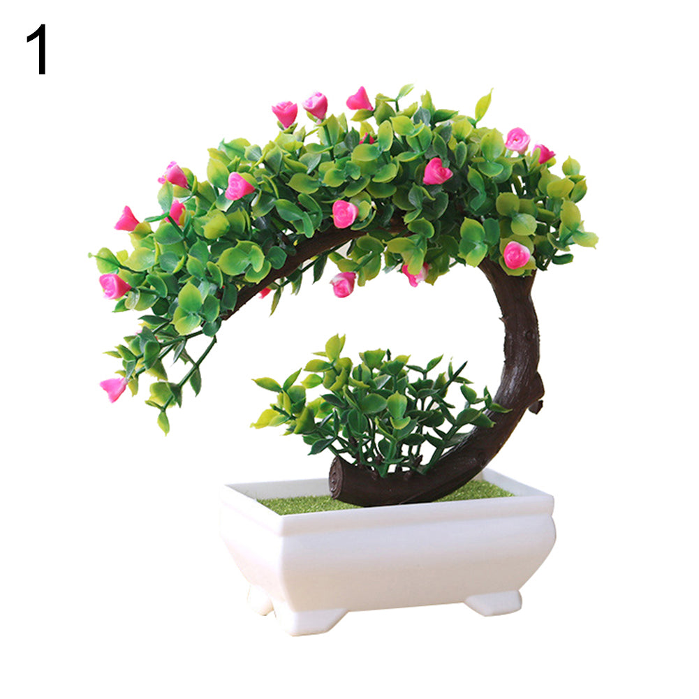 Artificial Plant Bonsai Fake Flower Potted Ornament Home Hotel Garden Decor Gift