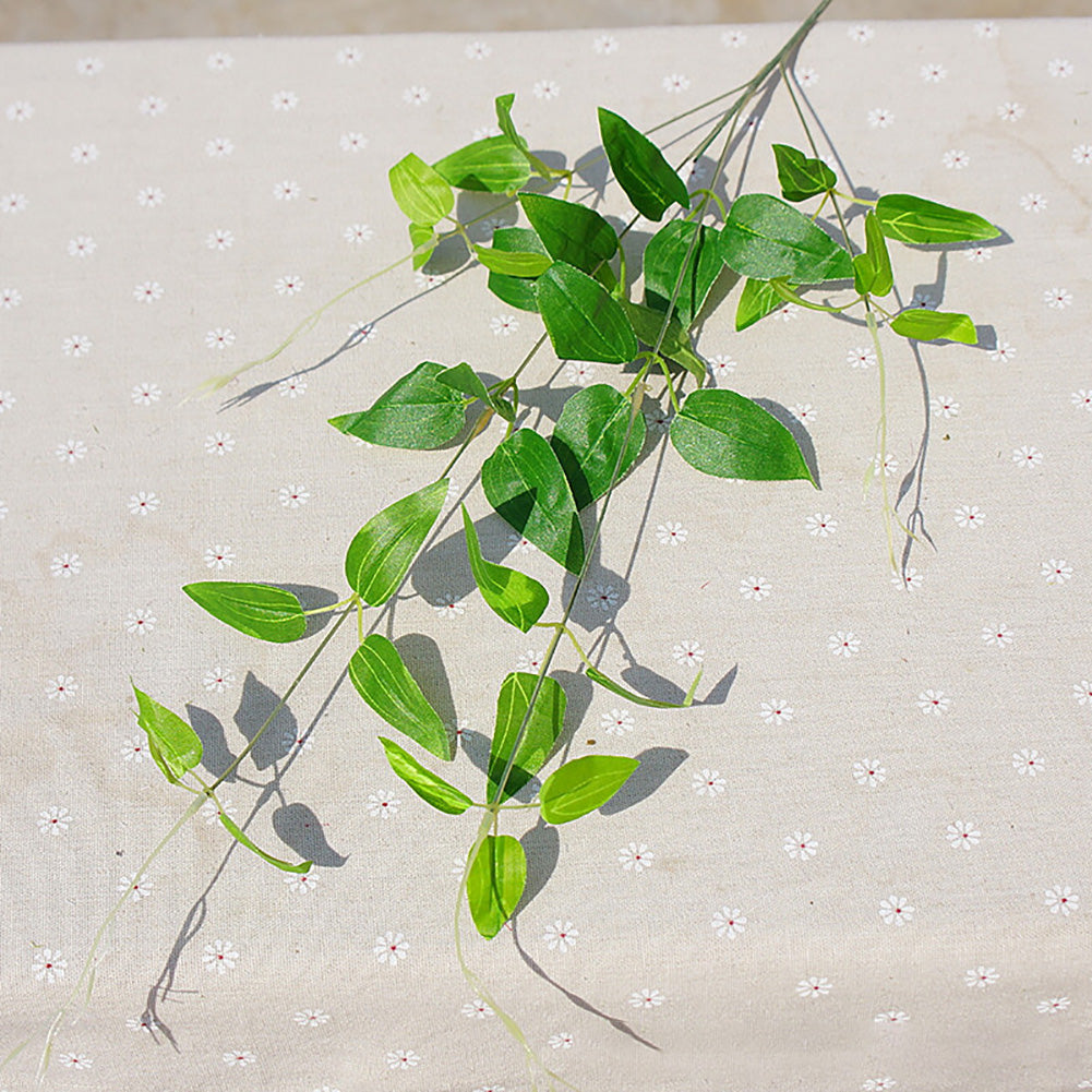 1Pc/4 Branches Artificial Green Leaves Fake Plant Home Wedding Garden Decor