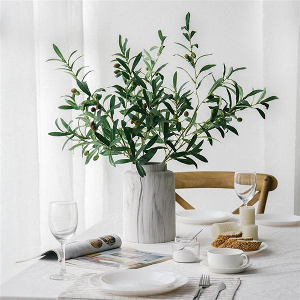 1Pc Artificial Olive Branch with Fruits Fake Plant Home Decor Photography Props